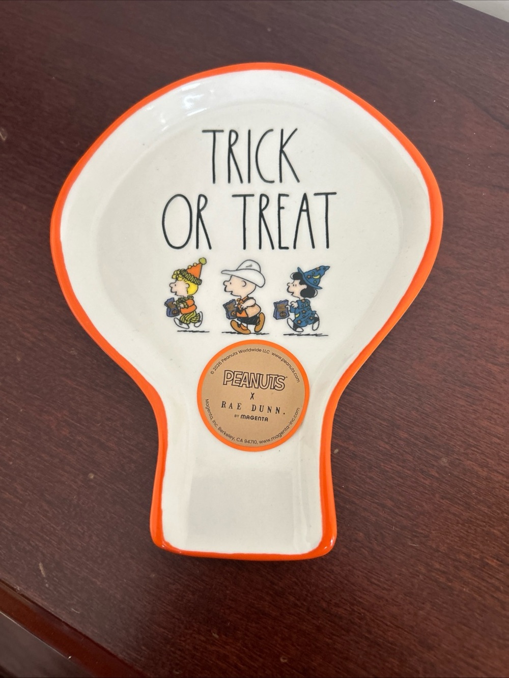 'Rae Dunn Trick or Treat' Halloween Treat Dish - White & Orange